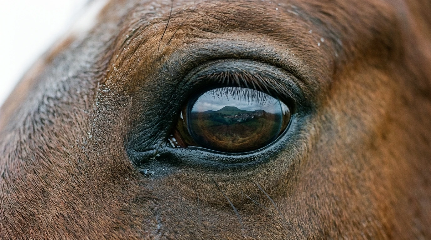 Un regard de cheval au Les chevaux de Moladier, Souvigny