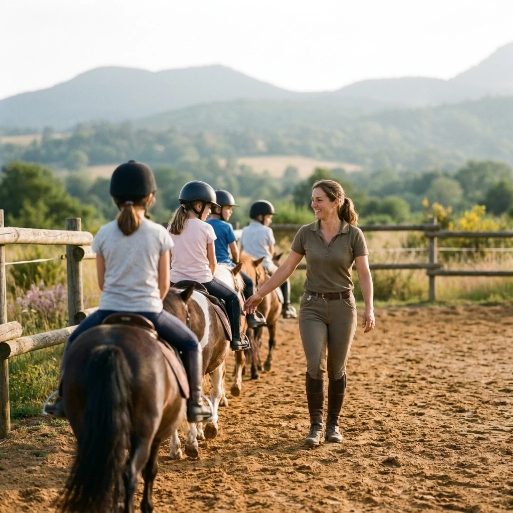 Cours de poney à Souvigny, Allier